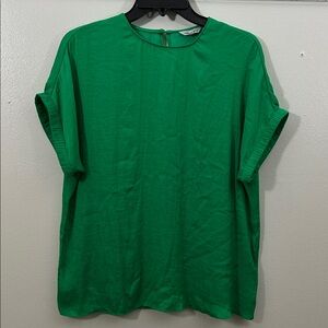 Naked Zebra Women S‎ Green Blouse Top Shirt 6250